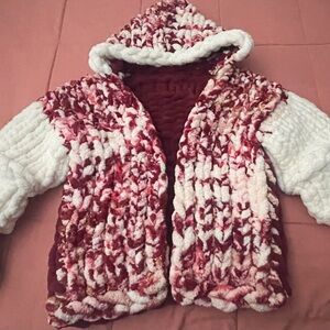 Cozy Chunky Yarn Hooded Jacket.